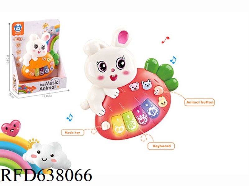 INFANT AND CHILD EARLY EDUCATION PUZZLE CARTOON RABBIT ELECTRONIC KEYBOARD TWO-COLOR MIXED DESIGN