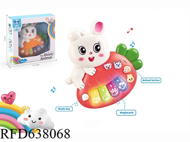 INFANT AND CHILD EARLY EDUCATION PUZZLE CARTOON RABBIT ELECTRONIC KEYBOARD TWO-COLOR MIXED DESIGN