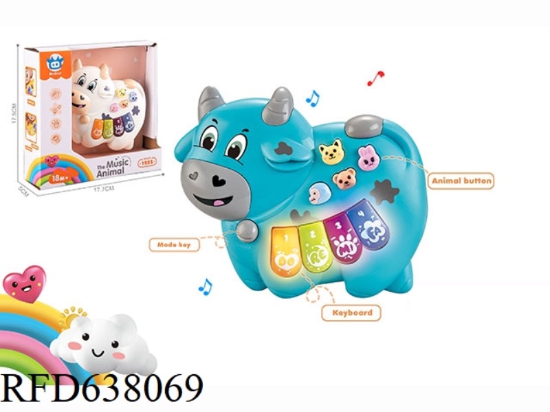 INFANT AND CHILD EARLY EDUCATION PUZZLE CARTOON COW ELECTRONIC KEYBOARD TWO-COLOR MIXED DESIGN