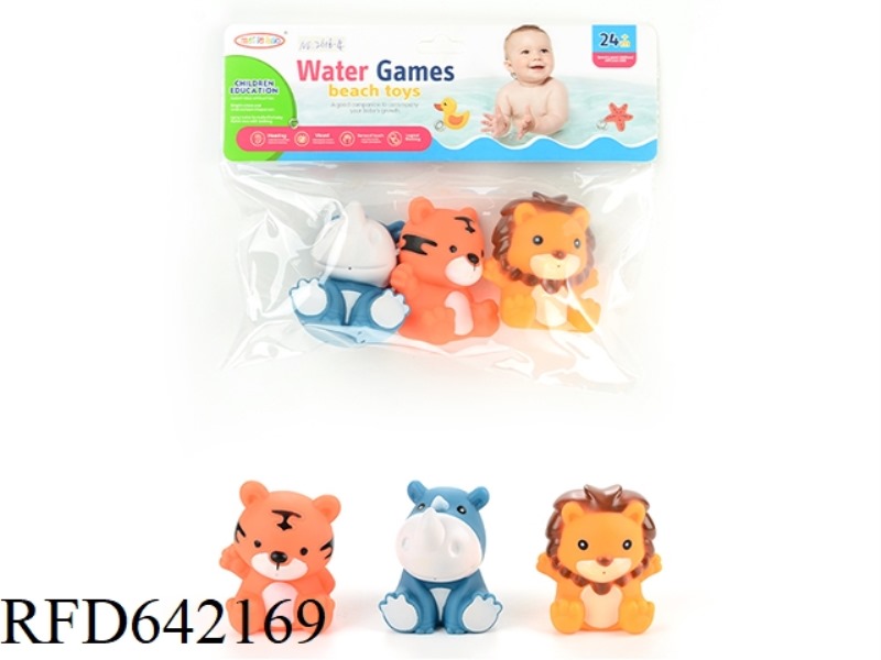 3 KINDS OF SOFT RUBBER ANIMALS
