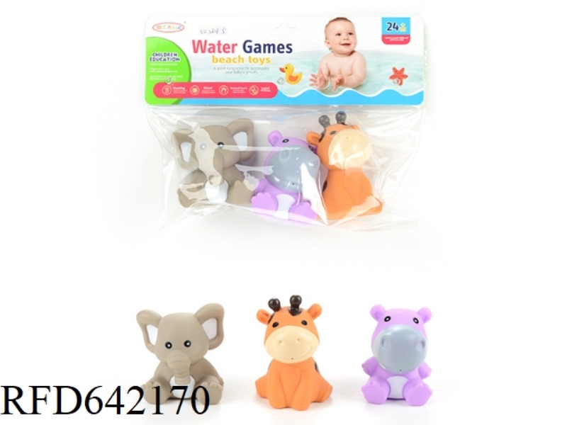 3 KINDS OF SOFT RUBBER ANIMALS