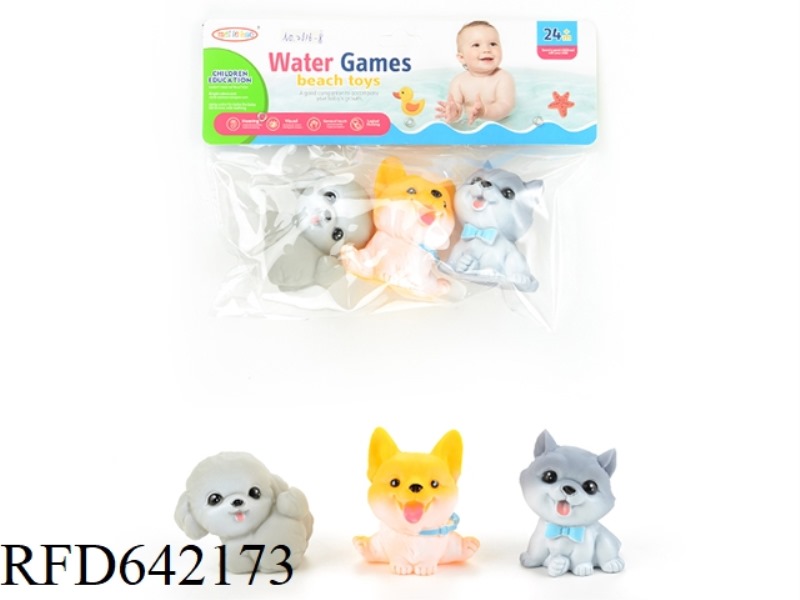 3 KINDS OF SOFT RUBBER ANIMALS