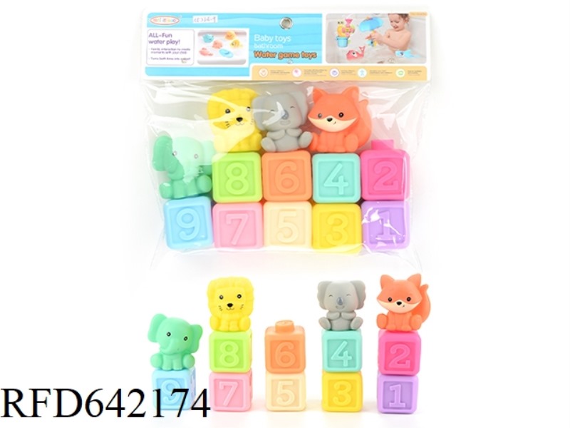 13 SOFT RUBBER BUILDING BLOCKS