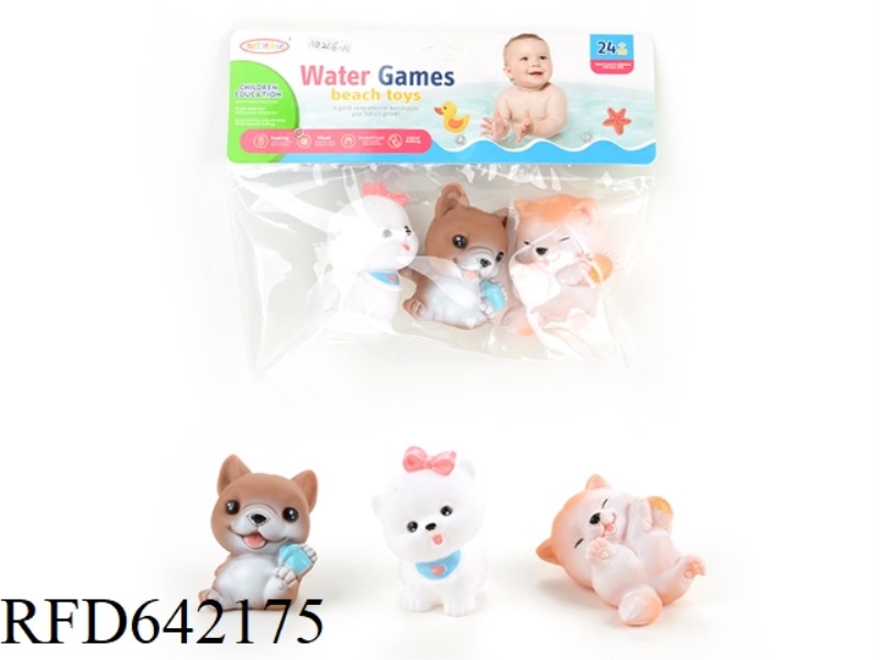 3 KINDS OF SOFT RUBBER ANIMALS