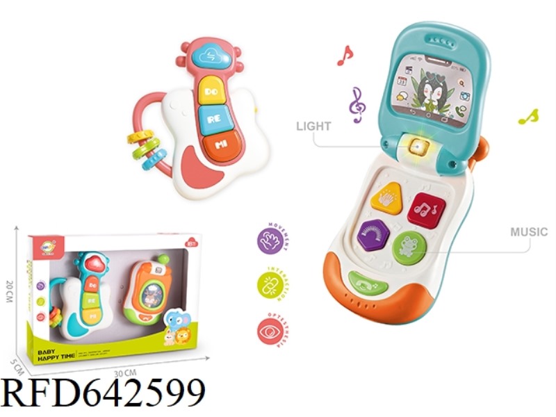 BABY ACOUSTO-OPTIC MUSICAL INSTRUMENT COMBINATION (GUITAR, FLIP PHONE)