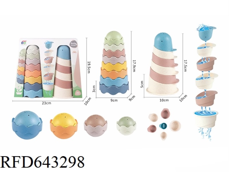 STRAW SPLASH ON EGG LIGHTHOUSE JENGA