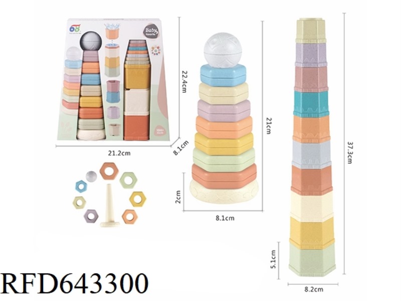 STRAW HEXAGON JENGA SET
