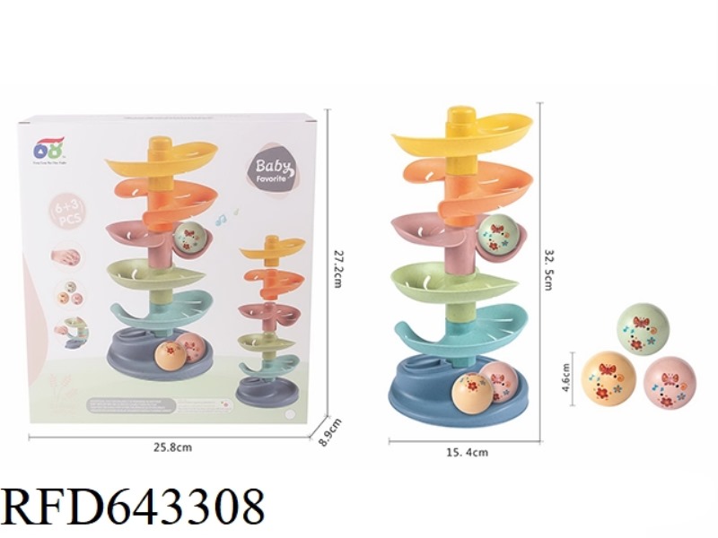 STRAW SIX LAYER SKATEBOARD ROLLING BALL JENGA