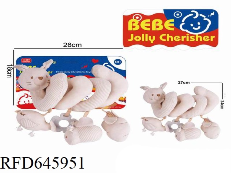 PLUSH SOOTHING TOY RABBIT BED WINDING