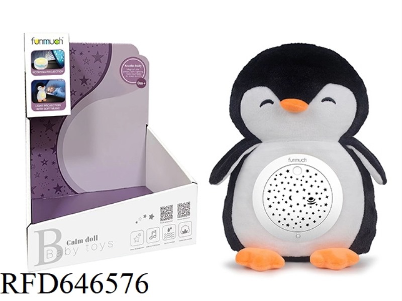 PLUSH ROTARY PROJECTION SLEEP DEVICE (PENGUIN)