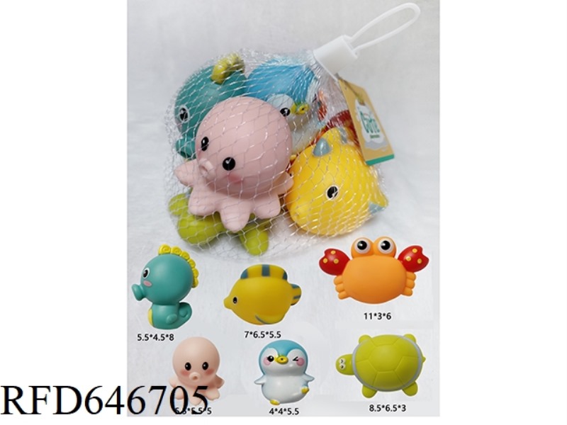 SIX SOFT BATHROOM ANIMALS