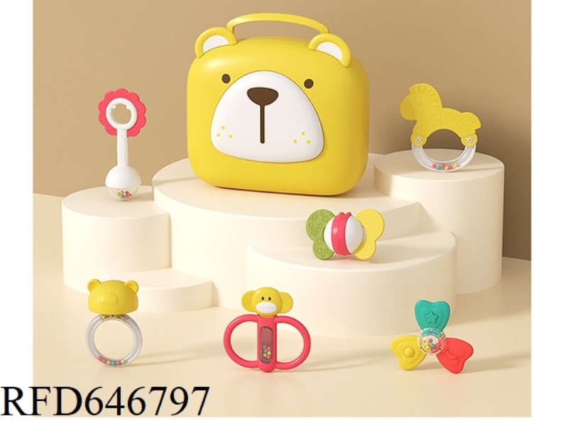 SILICONE BABY RATTLE (STORAGE BOX SET OF 7)