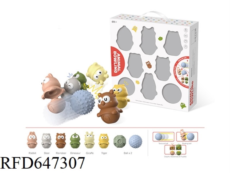 SOFT RUBBER ANIMALS PUT TOGETHER BOWLING BALLS