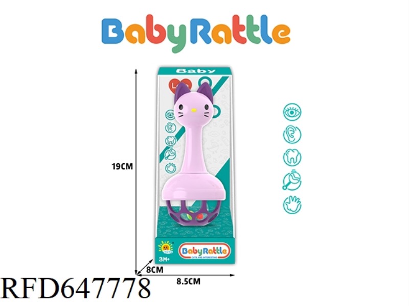 SOFT RUBBER BABY HAND BELL (CAT)