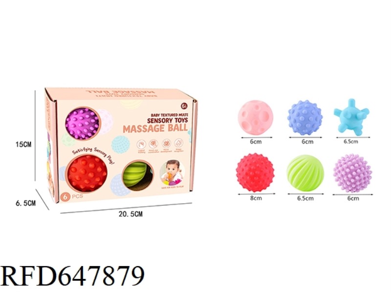 BABY SOFT RUBBER HAND BALL (SET OF 6)