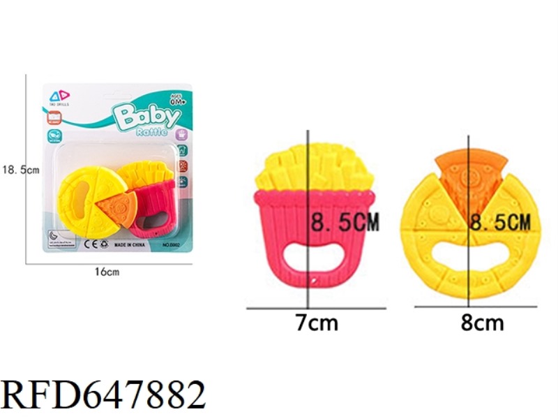 BABY RATTLE GUTTA PERCHA SET OF 2 (BRIGHT COLOR)