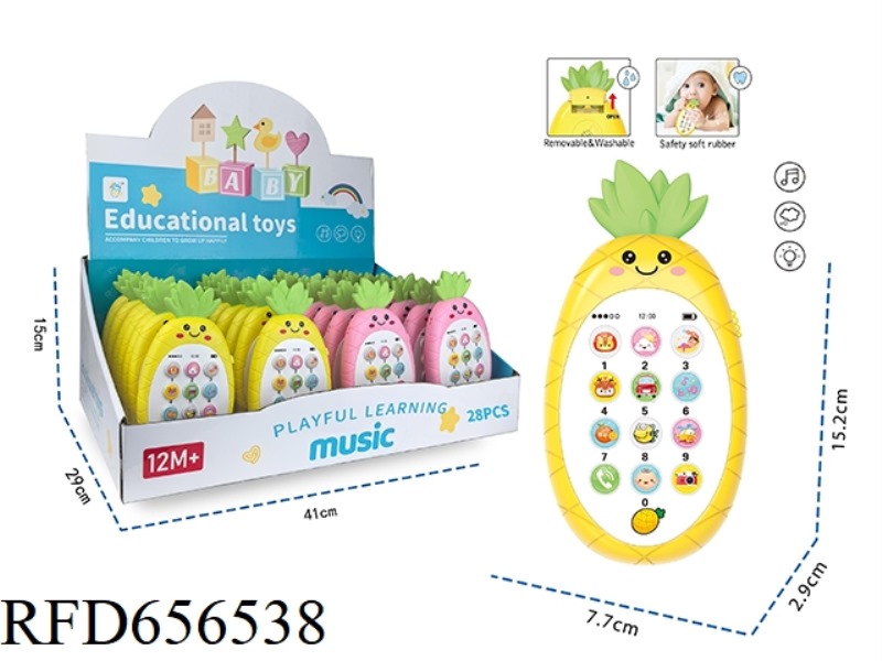 LIGHTS AND MUSIC SIMULATION PINEAPPLE TEETHER BABY PHONE