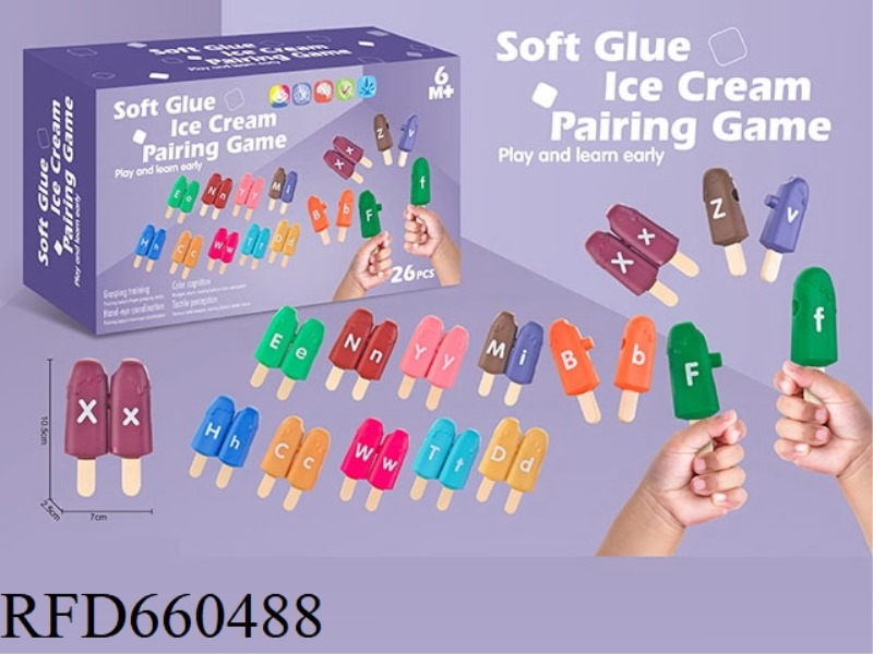 SOFT SPLIT ICE LOLLIES (13 PAIRS WITH 26 LETTERS)