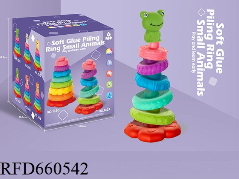 SOFT GLUE 6 LAYERS COLORFUL JENGA +1 SMALL FROG