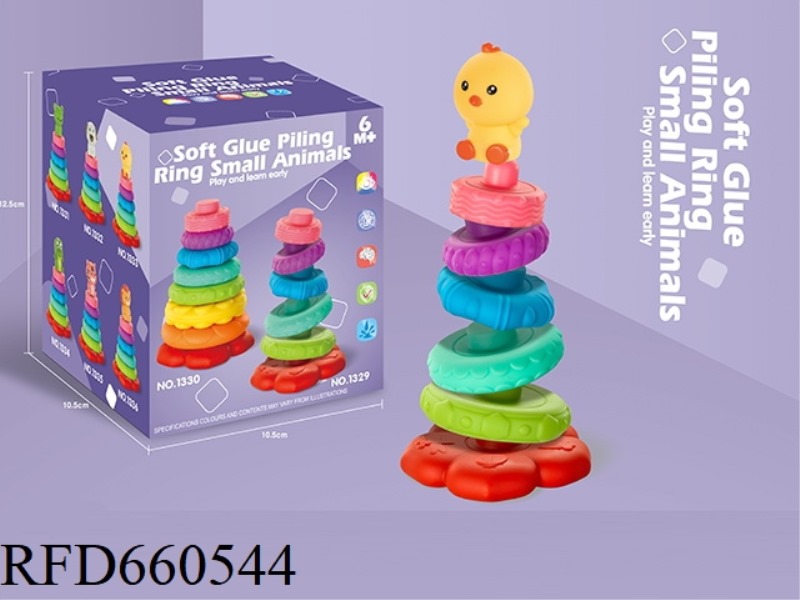 SOFT GLUE 6-LAYER COLORFUL JENGA +1 CHICK