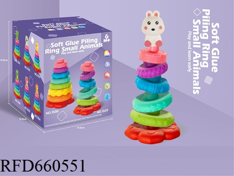 SOFT GLUE 6-LAYER COLORFUL JENGA +1 BUNNY