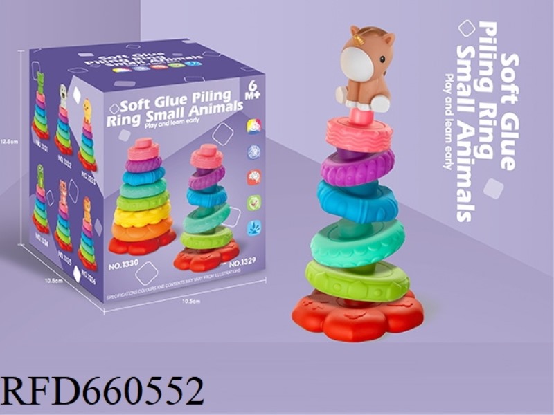 SOFT GLUE 6-LAYER COLORFUL JENGA +1 UNICORN