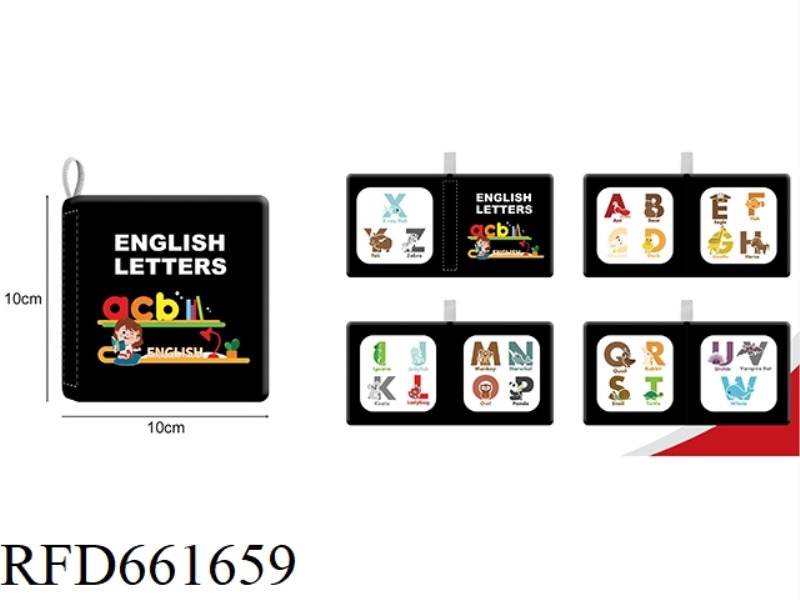 ENGLISH ALPHABET COGNITIVE CLOTH BOOK
(4 PAGES AND 8 SIDES)