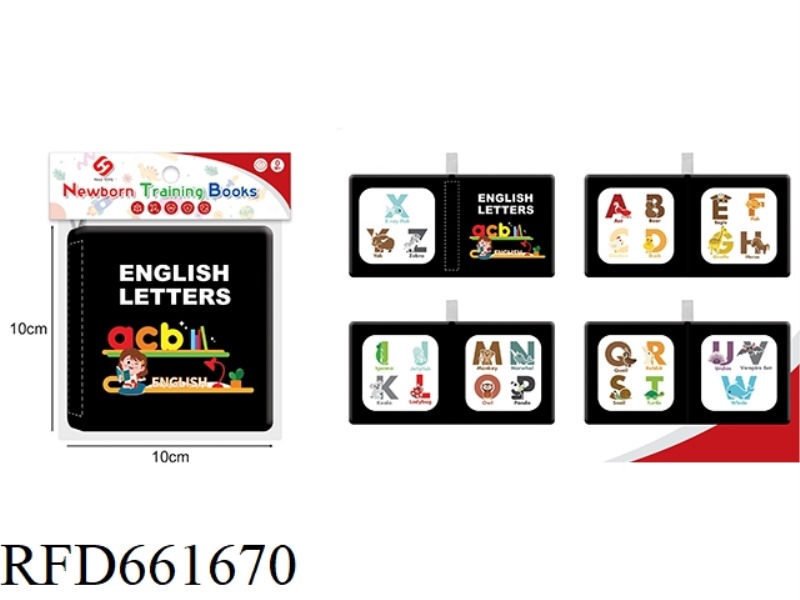 ENGLISH ALPHABET COGNITIVE CLOTH BOOK
(4 PAGES AND 8 SIDES)