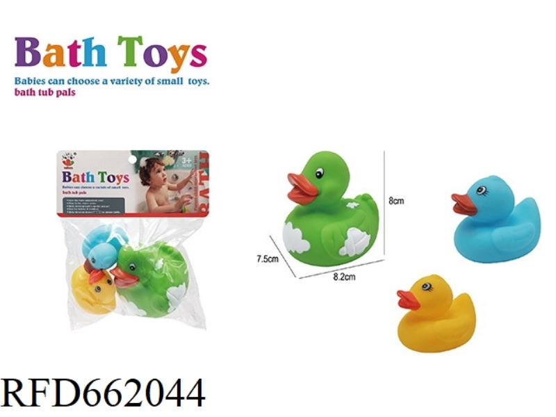 COLORFUL DUCKS PLAYING IN THE WATER