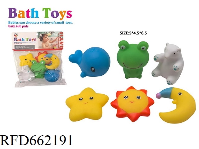 SPLASH BATHROOM RUBBER-LINED TOYS
(STARRY SKY ANIMAL SPLASHING SET)