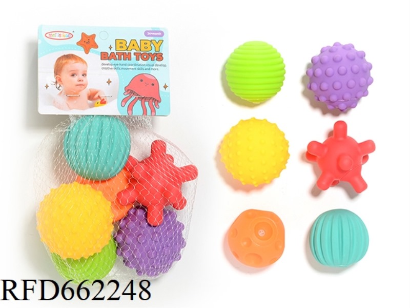 6 PLASTIC BALLS