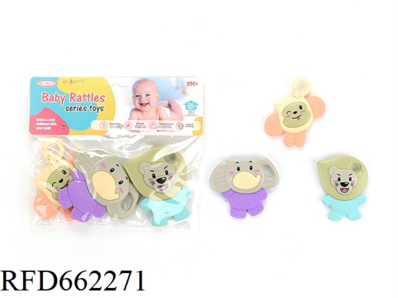 THREE BOILED ANIMAL TEETHER
