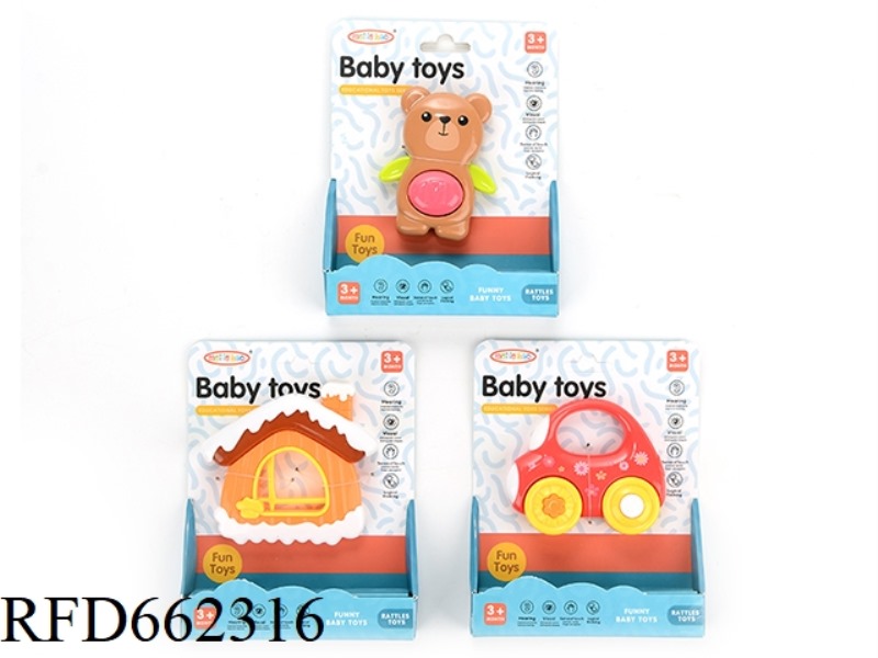 3 BABY RATTLES