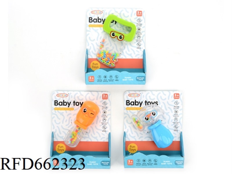 3 BABY RATTLES