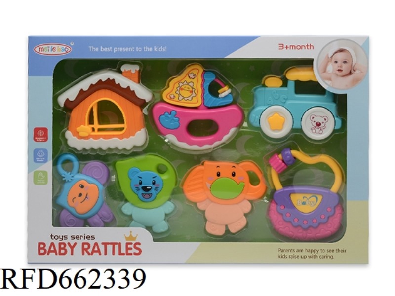 SEVEN BABY RATTLES