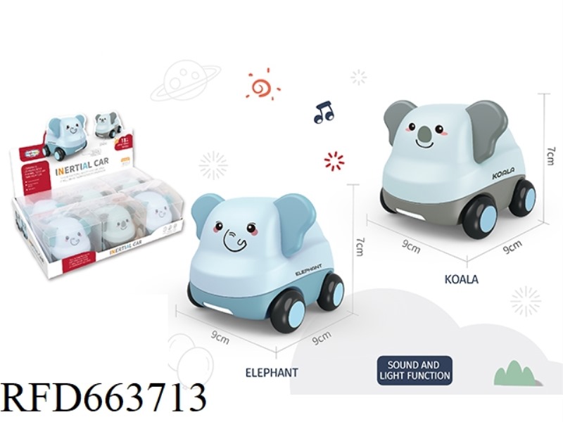 ELEPHANT/KOALA TWO SIX-PACK MUSIC INERTIAL CARTOON CAR