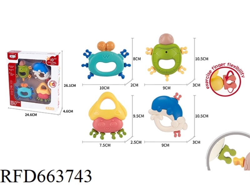 FOUR PACKS CAN BE ATTACHED TO THE SEA RATTLE