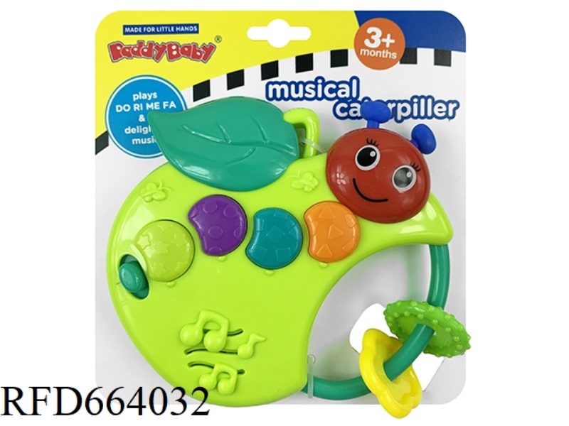 BABY RATTLE APPLE WORM WITH LIGHTS AND MUSIC
