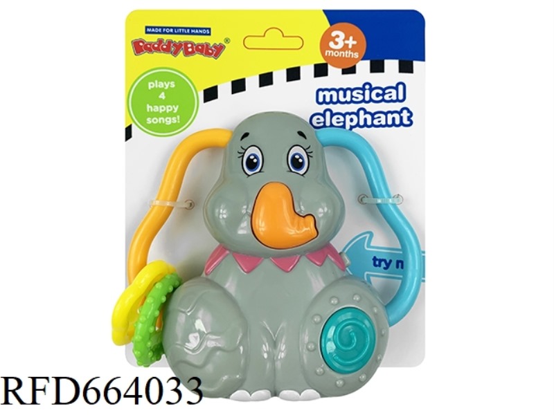 BABY RATTLE ELEPHANT WITH LIGHTS AND MUSIC
