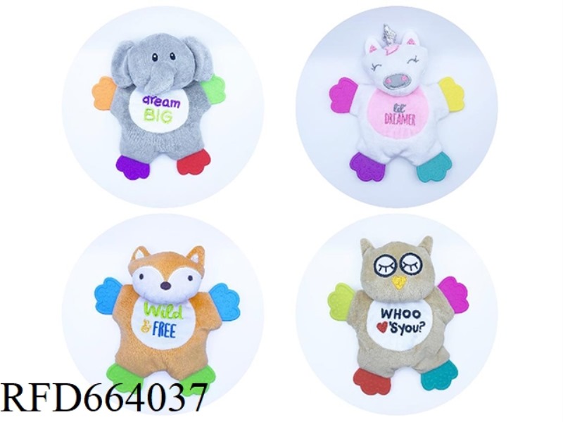 BABY RATTLE CLOTH VELVET ANIMAL TEETHER
