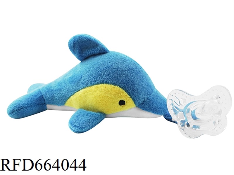 BABY PLUSH TEETHER DOLPHIN WITH PACIFIER