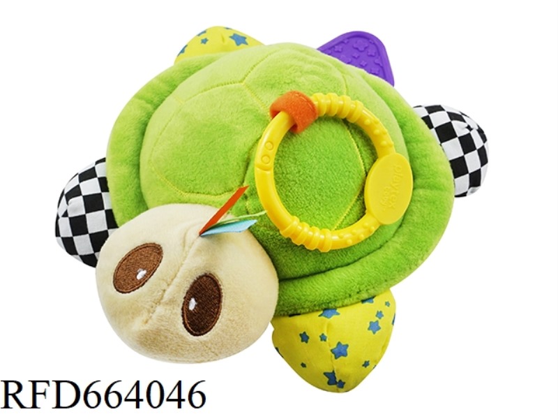 BABY RATTLE CLOTH VELVET TURTLE TEETHER