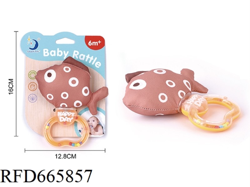 HAND-HELD RATTLE CLOTH FLEECE FISH