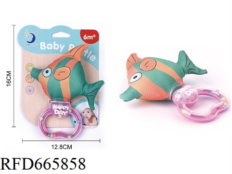 HAND-HELD RATTLE CLOTH FLEECE FISH