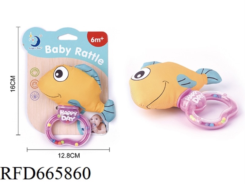 HAND-HELD RATTLE CLOTH FLEECE FISH