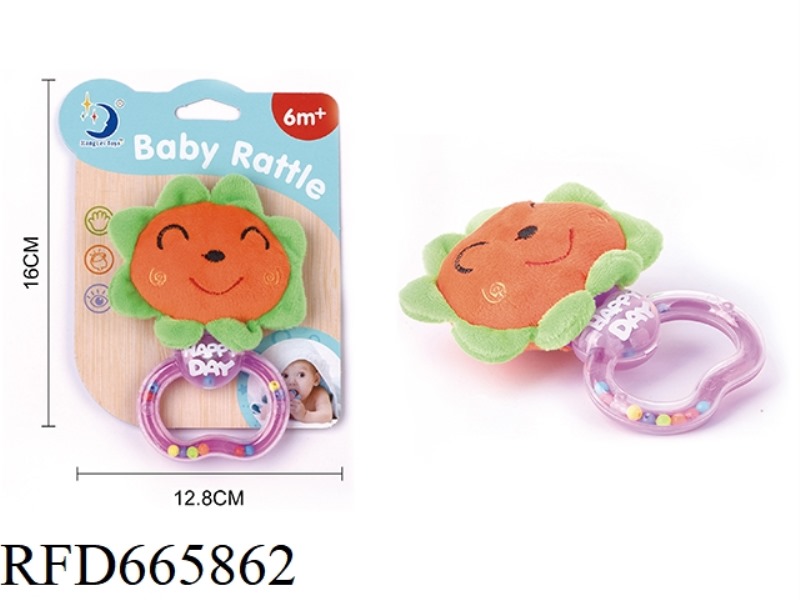 HAND-HELD RATTLE CLOTH FLEECE SUNFLOWER