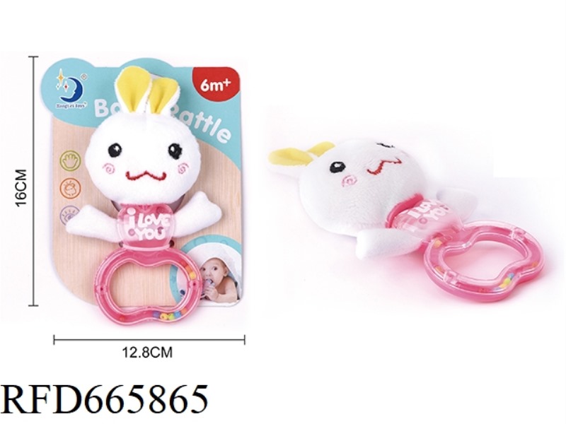 HAND-HELD RATTLE CLOTH RABBIT