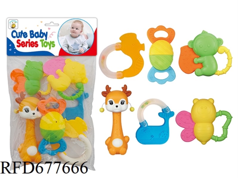 TOOTHED RATTLE (CAN BE BOILED IN WATER)