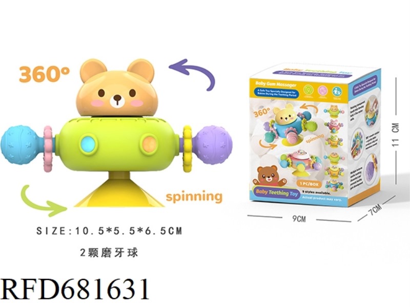 (BEAR) SUCTION CUP TURNS TO LE MOLAR BALL (2 MOLAR BALLS)