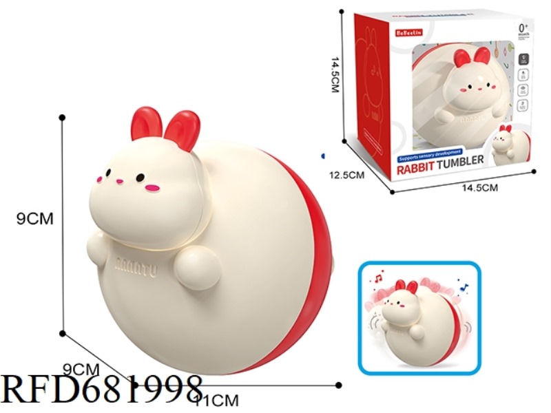 RABBIT UNTOPPLEABLE DOLL (WITH TEETHING TAPE)
